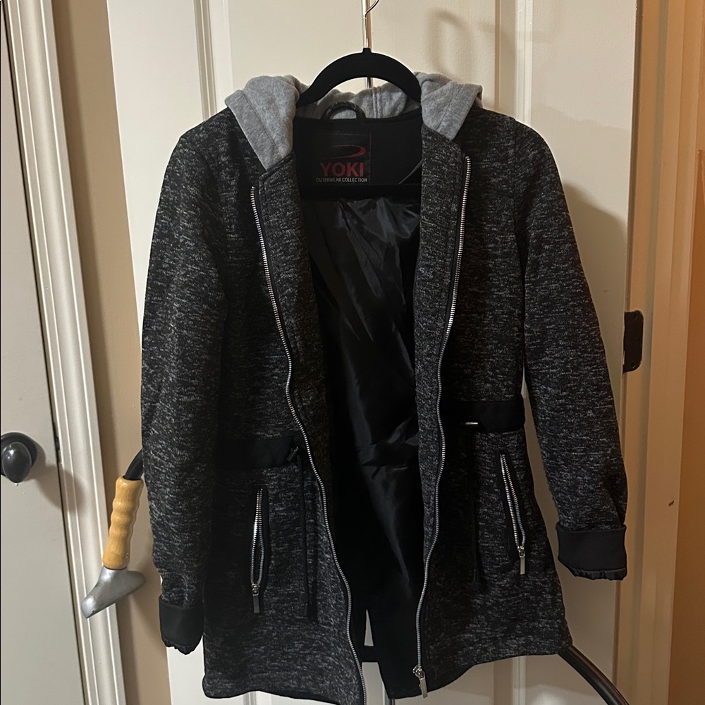Yoki Gray and Black Outerwear Jacket